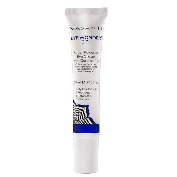VASANTI Eye Wonder 2.0 (20mL) - Removes Dark Circles Puffiness Wrinkles Paraben-Free Vegan Friendly with Ceramic Tip