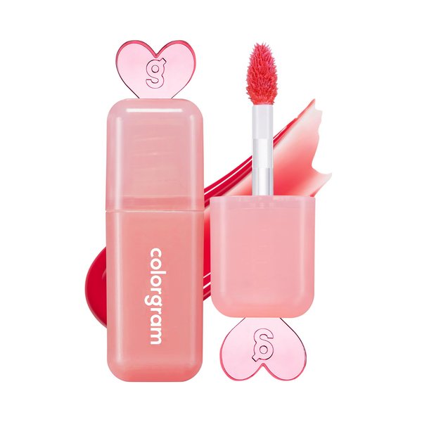 COLORGRAM Juicy Drop Tint 04 Clear Cherry | Juicy Lip Gloss, Glowing Lip Stain with Fruity Colors, Buildable & Blendable, Highly Pigmented