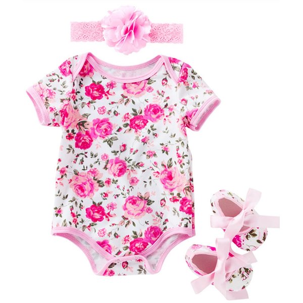 Rose Pattern Romper Clothes Set for 20"-23" Reborn Newborn Baby Doll
