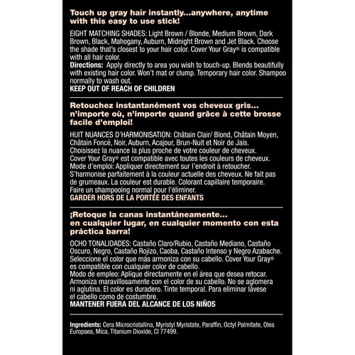 Cover Your Gray Hair Color Touch-Up Stick - Jet Black (2-Pack)