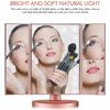 Infitrans 3 Folds Lighted Vanity Makeup Mirror,1X/2X/3X Magnification, 21 LED Light Bright Table Mirror with Touch Screen,180 Adjustable Rotation,Portable Travel Cosmetic Mirror