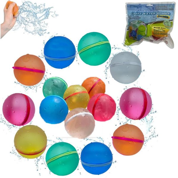 Water Balloons Magnetic Reusable Summer Water Toy Kids Outdoor Activities Self-Sealing Water Bomb Kids Pool Beach Bath Quick Fill Water Splash Ball for Fun Games (Pack of 18)