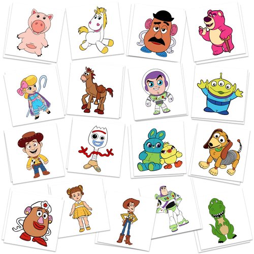 Toy Inspired Story Birthday Party Supplies, 34Pcs Temporary Tattoos Party Favors Gifts, Removable Fake Tattoo Stickers for Goody Bag Treat Bag Stuff for Toy Inspired Story Birthday Decorations