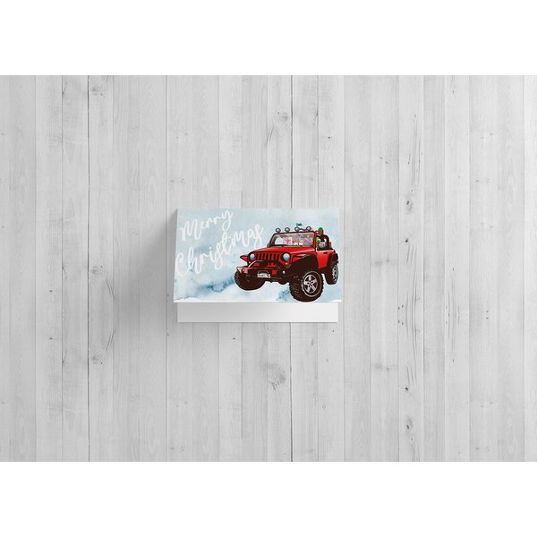 Red Door Inspirations Jeep Merry Christmas Card, Includes 25 cards and envelopes (Jeep Christmas Card) (Winter2021)