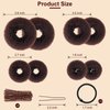 Amrules Hair Bun Maker Set, 8 Pieces Donut Hair Bun Maker with 10 Pieces Black Rubber Bands and 20 Pieces Bun Bobby Pins for Ladies, Brown