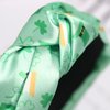 HIFANMM Green Shamrock Headbands St Patrick's Day Knotted Hair Bands for Women Girls, Green Clovers Hair Accessories, Top Knot Irish Day Parade Party Decoration Hair Hoop 1Pcs