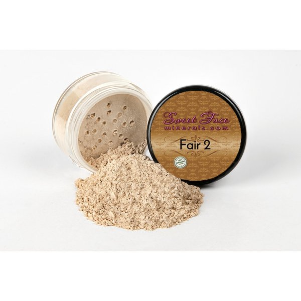 4pc (FAIR 2) KIT w/KABUKI BRUSH Mineral Makeup Matte Loose Powder Foundation Concealer Blush Long Lasting Bare Face Cosmetics
