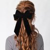 Big Hair Bows for Women Girl, 7" Velvet Black Hair Clip Accessories, Gift for Mom, Elegant Hair Decor for Wedding Prom Dating