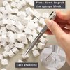 150pcs Nail Sponges for Ombre Mini Sponges for Nail Art with Grabbing Pen, Ombre Nail Brush Aura Nails Sponge for Manicure Tools Supplies Accessories-Silver
