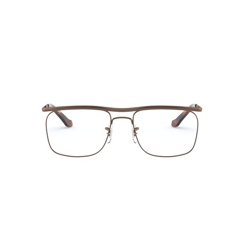 Ray-Ban RX6519 Olympian IX Square Prescription Eyeglass Frames, Medium Brown/Demo Lens, 52 mm