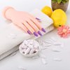 Nail Art Training Practice Hand Bendable Silicone Fake Hand and 500 Pieces White False Nails for Nail Art Training Display (Transparent Nails)