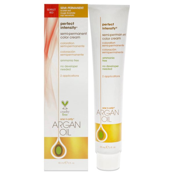 one 'n only Argan Oil Perfect Intensity Semi-Permanent Color Cream - Scarlet Red Hair Color Unisex 3 oz