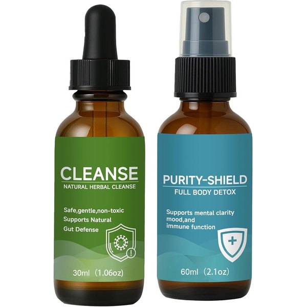 Wellvia Gut Cleanse - with Black Walnut Hull, Wormwood, Barberry Root and Clove, Gut and Colon Support, Non-GMO for Women & Men (A Set)