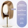 BLONDE UNICORN 12 Inch Bob Wig with Bangs Human Hair,Blonde Brown Bob Wigs for White Women,100% Human Hair Shoulder Length Wigs for Daily Use 180 Density
