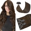 HUAYI Medium Brown Hair Extensions Real Human Hair Clip in Hair Extensions 120g 7pcs 16 inch,Soft & Natural Straight Double Weft Remy Hair for Women 16in #4 Chocolate Brown Hair Extensions
