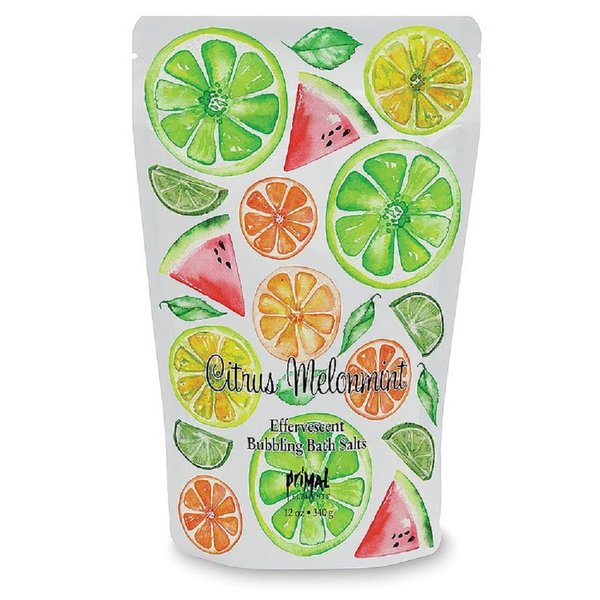 Primal Elements Bubbling Bath Salts, Cirtus Melonmint, 12 Ounce
