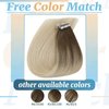 Ve Sunny Tape in Hair Extensions Human Hair Ombre Blonde Tape in Real Human Hair Extensions Light Brown Fading To Platinum Blonde Tape Hair Extensions Ombre 50g 20pcs 22inch