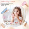 Promise Babe Wooden Makeup Toys Set, Dress-Up Toddler Makeup Kit Pretend for Kids, 2 in 1 Fake Makeup for 3 Years +