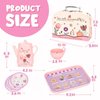 Lajeje 46pcs Kids Tea Party Set for Little Girls - Birthday Gift Toys for 3-8 Year Old Girls - Cute Princess Play Toddlers Tin Tea Set - Pretend Toys with Desserts, Flower Teapot, and Carrying Case