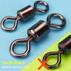 Fishing Swivel, Rolling Barrel Stainless Steel Black Nickel Terminal Connectors, Kayak Accessories for Lure Kit Fly Leaders Catfish Tackle Bass Jigs (50 Pcs Test 135 Pound)