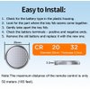 (2 Pack) CR2032 Remote Key Fob Battery Replacement for Jeep Dodge Chrysler Key fob Prox fits 2008-2022 Case Shell 300 Challenger Dart Durango Grand Caravan Journey RAM Cherokee Routan Town