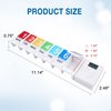 CozyCabin 7 Day Pill Organizer with Reminder Alarm, Portable Weekly Pill Box Organizer Small Medicine Organizer for Vitamins Supplements Fish Oil & Arthritis Friendly