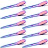 OIIKI 10 Pack 2.2 Inches Rainbow Alligator Hair Clips, Metal Duck Bill Hair Clips Pins without Teeth, Curl Clips Hair Barrettes Accessories for Hair Coloring, Hair Styling, Salon, Bows DIY