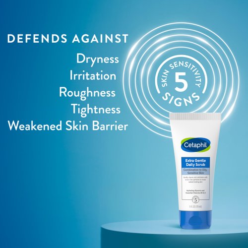 Cetaphil Exfoliating Face Wash, Extra Gentle Daily Face Scrub, Gently Exfoliates & Cleanses, For All Skin Types, Non-Irritating & Hypoallergenic, Suitable For Sensitive Skin, 6 Fl Oz, Pack of 2