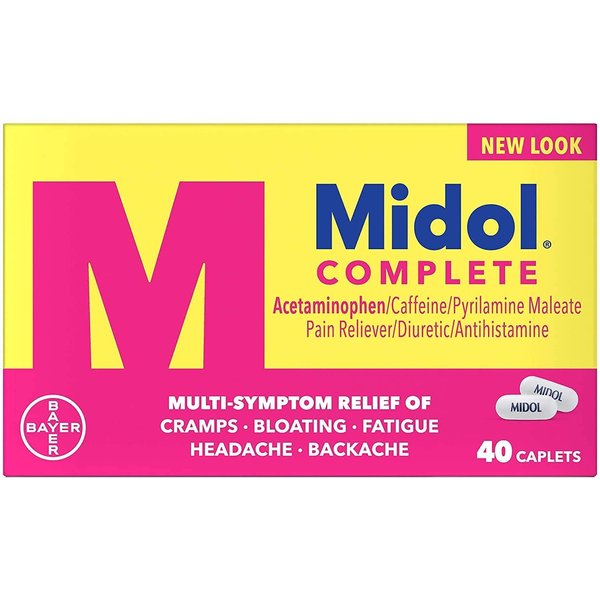 Midol Complete Maximum Strength Pain Reliever Caplets 40 ea (Pack of 4)