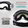 Juli Ski Goggles, Skiing Skating Snowboarding Goggles with Anti-Fog UV Protection M3(Black Frame/7.9% VLT Blue Len)