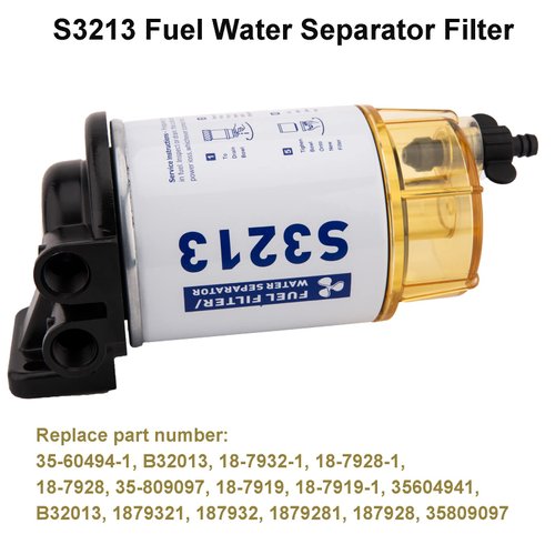 S3213 Fuel Water Separator Filter, Marine Water Separator Fuel Filter Replacement Fuel Water Separator for Boat, Marine Water Separator Fuel Filter Replaces# S3213, 35-60494-1, 18-7932-1, 35-809097