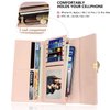 Roulens Wallet for Women RFID Blocking PU Leather Leaf Pendant Card Holder Phone Checkbook Organizer Zipper Coin Purse
