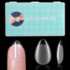600Pcs Extra Extra Short Almond Gel x Nail Tips, Clear Fake Nails, XXS Almond Soft Full Cover Nail Tips for Nail Extensions, 12 Sizes Total of 600 PCS