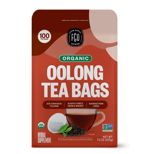 FGO Organic Oolong Tea, Eco-Conscious Tea Bags, 100 Count, Packaging May Vary (Pack of 1)