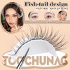 TOOCHUNAG Natural Lash Clusters Kit Wispy Eyelash Extension Kit with 8ml Clear Lash Glue 9-12mm Cluster Eyelashes Extensions DIY Individual Lashes Extension Kit (120pcs,C Curl)