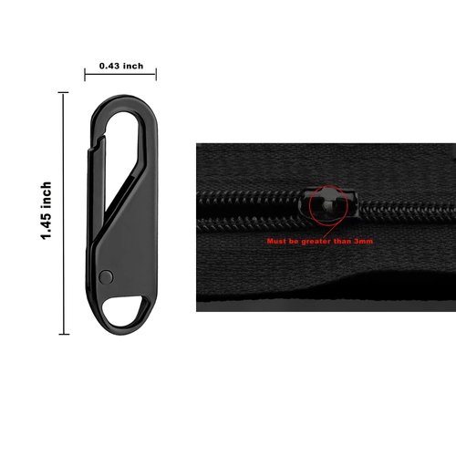 Zipper Pulls, Upgraded Zipper Pull, Premium Zipper Pull Replacement Zipper Tab Tags Cord Extension Fixer for Luggage, Backpacks, Jackets, Purses, Handbags (6 PCS)