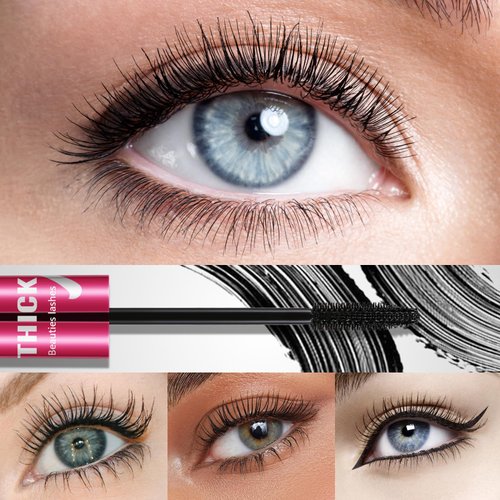 Apooliy Waterproof Mascara with Eyelash Drawing Aid Set, Mascara Volume and Length,Curling Lashes, Smudge-Proof, Non-Sticky, Quick Drying Mascara, Black