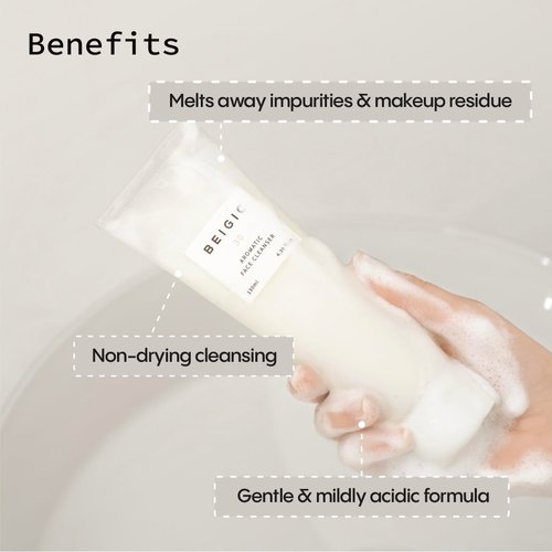 BEIGIC Aromatic Face Cleanser |130ml / 4.39 fl.oz |Hyaluronic Acid & Micellar Water included | Vegan | Cruelty-Free | Korean Skincare