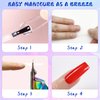 Acrylic Nail Cutter with Magnet Sizer & Length Measurement,Adjustable Stainless Nail Trimmer for Salon Home Nail Art, Professional Nail Clippers for Precise Manicures (Rainbow)