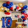 Baseball Birthday Party Balloons, 32 Inch Navy Blue Foil Number 10 Balloon, Baseball Glove Foil Balloon, Red Blue Star Confetti Balloon for 10th Birthday Sports Theme Party Supplies