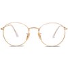 SOJOS Blue Light Blocking Computer Glasses Round Eyewear Anti Blue Light Lens Preppy Chic SJ5024 with Gold Frame/Anti-Blue Light Lens