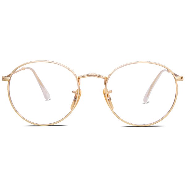 SOJOS Blue Light Blocking Computer Glasses Round Eyewear Anti Blue Light Lens Preppy Chic SJ5024 with Gold Frame/Anti-Blue Light Lens