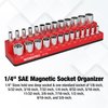 WORKPRO Magnetic Socket Organizer, 1/4-Inch SAE Socket Holder, Socket Trays Holds 26 Pieces Standard Size and Deep Size Sockets(Socket not Included)