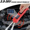 Lqito Multifunctional Car Circuit Tester Component Activation Electrical Tester 6-24V/3.5-36V AC/DC Car Power Tester Digital Display Short Circuit Finder for Continuity Testing Red
