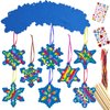 WorldBazaar Christmas Snowflake Scratch Crafts for Kids 32 Sets Winter Scratch Art Christmas Rainbow Hanging Ornaments Christmas Party Favors Gifts Holiday Activities