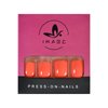 iMABC Neon Orange Summer Press on Nails Gel Full Cover Fake Nails Short Glue False Nails Spring Summer Style for Women Girls Wear 24pcs