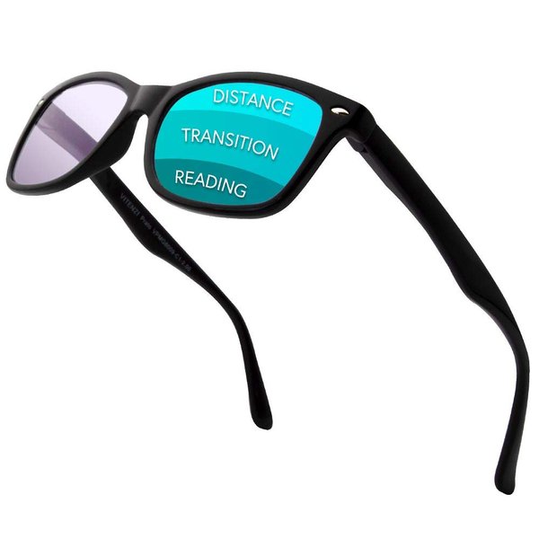VITENZI Progressive Reading Glasses for Women and Men Multifocal Computer Readers with Blue Light Blocking MultiFocus Lenses Prato in Black 1.50
