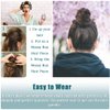 Mitrygreen Messy Hair Bun Piece Extension Elastic Rubber Band Synthetic Chignon Hair Accessories Hair Piece for Women Girls Kids Silver Gray