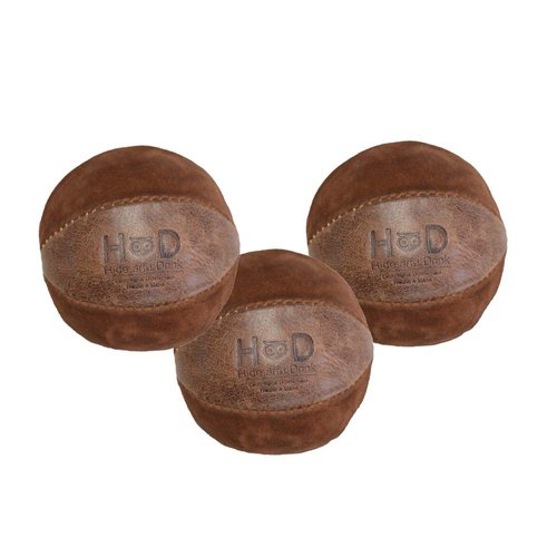 Hide & Drink, Set of 3 Juggling Balls, Equipment, Professional Style with Great Feel, Panel Design, Full Grain Leather, Handmade, Bourbon Brown
