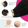 Lashey Tape in Hair Extensions Human Hair for Black Women Kinky Straight Tape in Hair Extensions Natural Black 14 Inch 50g/pack 20pcs Real Natural Human Hair for Women